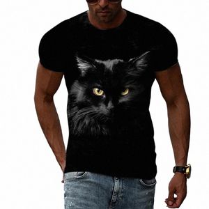 Summer Fi Cat Picture T-shirts For Men Casual 3D Print Tees Hip Hop Persality Round Neck Short Sleeve Tops 15yk#