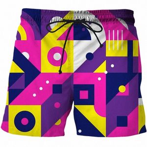 Mężczyźni Kobiety Streszczenie seria geometrii Męskie spodenki na plażę krótkie spodnie dresowe Summer New Overized 3D Print 2022 Casual Unisex Men's 47ve#