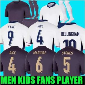 2024 2025 Englands Soccer Jerseys 150th Anniversary Pré Jogo Camisa Kane Sterling Grealish Homens Mulheres Crianças Fãs Jogador Versão Saka Rice