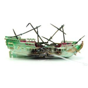 Decorations Resin Aquarium Ornament Rotten Pirate Ship Wreck Ship Decor Boat Shipwreck Oxygenated decorations Fish Tank Accessories