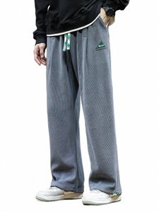 2022 Autumn New Corduroy Sweatpants Män Justerbara breda benjoggare plus storlek Streetwear Casual rak LG Baggy Pants 8xl O9X2#