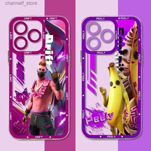 Capas de telefone celular Jogo quente FORTNITES Capa de telefone para iPhone 15 14 13 12 Mini 11 Pro Max X XR XS 6 7 8 SE 2020 Plus Capa transparente de silicone macioY240325