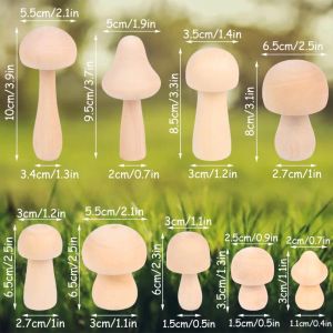 Поделки Набор деревянных грибов из 9 предметов Натуральные необработанные грибы Неокрашенный деревянный гриб
