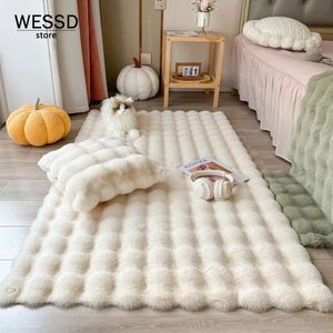 Faux Rabbit Carpet For Bedroom Hairy Fluffy Mat Washable Area Rug Shaggy Soft Christmas Decoration Luxury Sofa Mat Cushion 240311