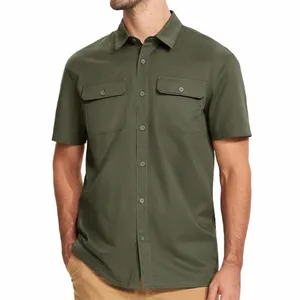 Tacvasen Quick Dry Kurzarmhemden Herren Casual Butt Up Cargo Shirt Sommer Wandern Angeln Trekking Arbeitshemden Outdoor Männlich a6fB #