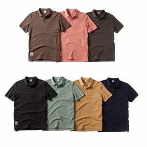 Polo Shirt 2024 NOWOŚĆ LATE LAPEL Elastyczność T-shirt Solidny kolor Fi krótkie rękawy Busin Casual Men Odzież M-3XL BP13200 F5MU#