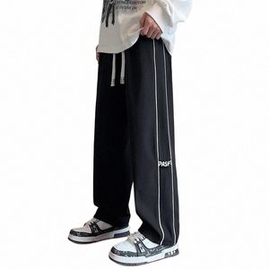 2024 Yeni Sweatpants Erkekler Bol Joggers Geniş Bacak Pantolonları Nötr Gevşek Sokak Giyim Açık Pantolon Hat Tasarım Jogging Pants Y16P#