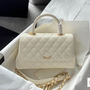 Luxo co designer mulheres crossbody saco 23cm caviar couro diamante treliça luxo bolsa de ouro hardware moeda bolsa ajustável corrente vaidade caso bolsa pochette
