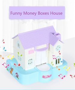 箱面白い家ピギーバンクコインストレージマネーボックスキッズルームの子供のための犬コインバンク漫画の家の装飾