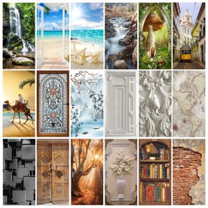 Stickers Self Adhesive Door Stickers 3D Wallpaper on The Door Wrap Wall Sticker Removable Door Poster Art Mural Door Decal Dropshipping