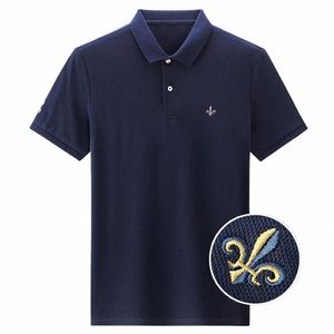 2023 고품질의 새로운 디자이너 브랜드 100%코트 폴로 셔츠 여름 남성 옷깃 짧은 슬리브 캐주얼 탑스 골프 fi 남자 의류 u1uj#