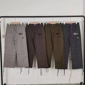 Hiphop High Street Fashion Rhude swobodne spodnie dla męskich luźnych prostych spodni ładunkowych mężczyzn Kobiety dla sznurków kostki do joggingu