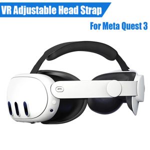 메타 퀘스트를위한 유리 교체 가능한 헤드 스트랩 3 VR 헤드셋 메타 퀘스트 3 액세서리를위한 편안함 분리 가능한 조절 가능한 헤드 스트랩 향상