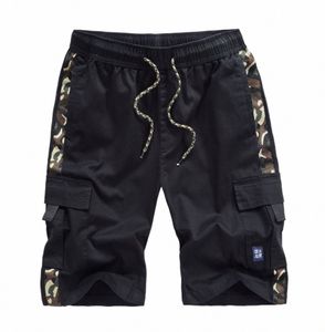 M-8XL Męskie krótkie krótkie krótkie spodnie 2020 Summer Camo Short Cott Sweats