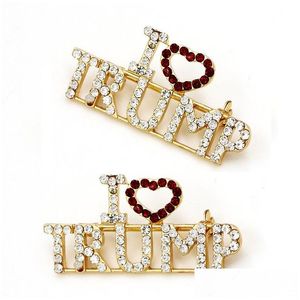 Interiördekorationer Trump Jag älskar broschrock smycken broscher gåvor diamant kvinnlig stil mode cor klänning droppleverans bilar otmjo