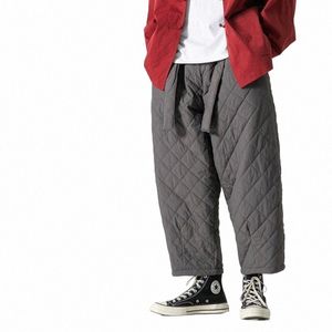 Zimowe zagęszczone Cott Cott Harem Pants Men Casual Warmowe spodnie Mężczyzna Pole w stylu harajuku spodnie dresowe spodni joggingowe kobiety W43S#