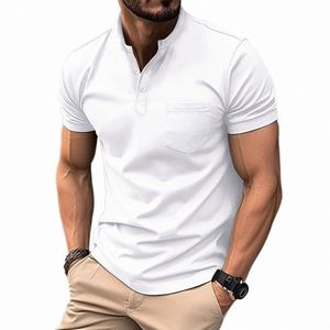 new Fi Polo Shirt Men's Summer Slim Fit Solid Color Butt Breathable Polo Casual Men's Clothing 2023 468J#