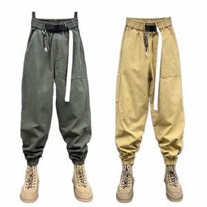 Frühling Herbst Cargo Hosen Solid Color Outdoor Jogger Jogginghosen Einfacher Stil Lose lässig hochwertige Hosen Herrenkleidung T4cx#