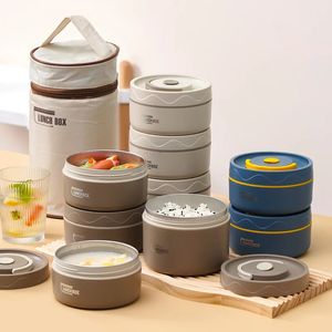 Edelstahl-Isolierungs-Lunchbox, Mikrowellenherd, Thermo-Bento, doppellagiger, auslaufsicherer Behälter, Lebensmitteldose, Lunchbox 240312