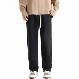 Jesienne i zimowe męskie spodnie luźne proste nogę szeroką nogę pod wysoką talię spodnie dresowe japoński w stylu codzienny męski streetwear i8qv#
