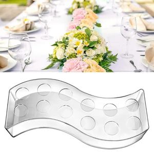 Vaser S-form Vas Clear Acrylic Flower 12 Holes Wedding Party Table Centerpiece Decoration Hydroponic Floral Holder Home Decor