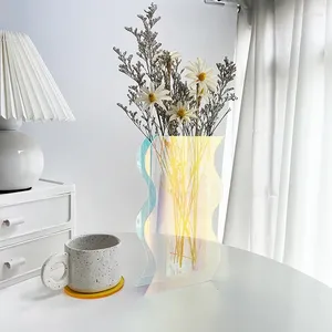 Vasi Vaso di fiori in acrilico Decorazioni per la casa nordica Arte colorata Decorazione geometrica Soggiorno Desktop