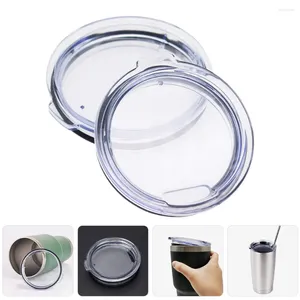Disposable Cups Straws 2 Pcs Sealed Leak-proof Lid Plastic Tumbler Cover Cars Replacement Lids For Espresso Mug Coffee