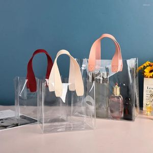 Storage Bags PVC Clear Tote Bag Large Capacity Transparent Handle Waterproof Hand Gift