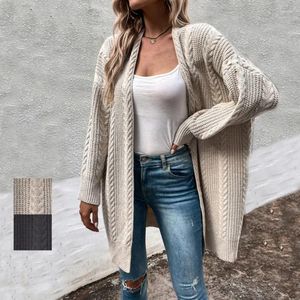 Giacche da donna Spring Autunno Mid Lunghezza Cappotto Fritto Fritto Maglie di maglione Cardigan Casual Street Style Abbigliamento