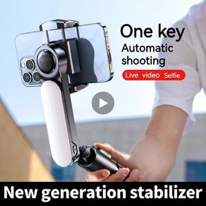 Gimbal Stabilizer Selfie Stick Stativ för Android Phone Mobile LED Light Cell Holder Stand Smartphone Mobiltelefonkamera 240309