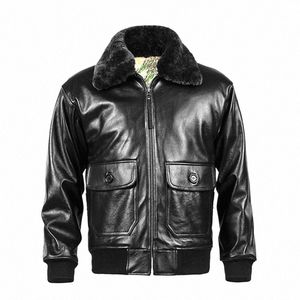 2023 USAF Genuine A2 Leather Pilot Jacket Wool Collar Thick Cowhide Winter Russian Aviator Leather Coat Customized FREE SHIPPING P412#