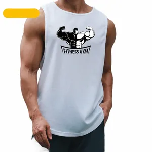 2023 Herrens gym Tank Top Men Fitn ärmskjorta manlig mesh andningsbar fitn sportväst undertröja gym som kör väst män h3tm#
