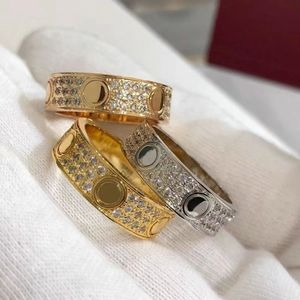 Acciaio inossidabile 18K Jin Shuijing Diamond Ring Anello da donna Anello da donna Anello da uomo Impegno di nozze Anello Dons Womens Box di fidanzamento.