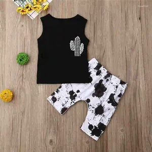 Conjuntos de roupas 0-24 meses bebê meninos roupas de verão sem mangas superior calças terno impressão tanque colete shorts calças bolinhas menino outfit