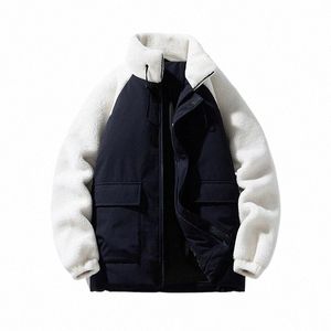 Hip Hop Men Women Winter polar Fluffy Jacket Streetwear Harajuku Fuzzy Zipper Płaszcz Męski Jumn Solid Kolor ciepłe zagęszcza kurtki Z4SH#