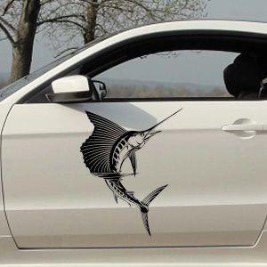 Aufkleber, blauer Marlin-Aufkleber, Angelkunst auf Boot, Schiff, Tür, Fenster, Kofferraum, für Polo, SUV, Wand-Vinyl