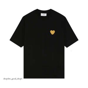 Amis T Shirt 2022New最新のメンズ女性デザイナー高級TシャツファッションメンズカジュアルTシャツ男服446