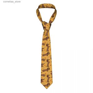 Neck Ties Neck Ties Dog Dachshund Yellow Tie For Men Women Necktie Tie Clothing Accessories Y240325