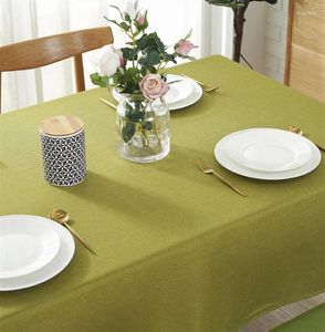 Table Cloth Solid Color Series Flax Tablecloth Dustproof Cover Heat Resistant Kitchen Dining Room Decoration Multiple Sizes