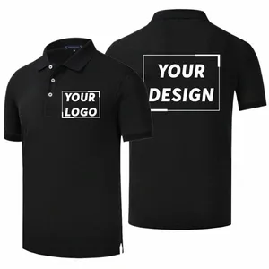100% Cott FI Herr- och kvinnor Polo Anpassad tryck Logo Högkvalitativ kort ärm Lapel Shirt Design Brodery Company Märke 99CB#
