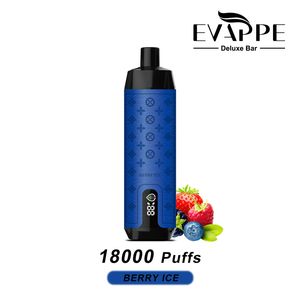 Big Puff Vape Evappe Deluxe Bar 18000 Puffs vs Crown Bar 8000 Vapes Descartáveis Dtl 25ml E Bobina de Malha Líquida Recarregável 0% 2% 5% E Preço de Atacado de Cigarro