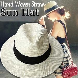 Wide Brim Hats Bucket Hats Summer Beach Vacation Panama Jazz Hat Sunscreen Handover Straw Hat Sun Hat Mens Hawaiian Leisure Sunset Gangster Cap Bucket Hat J240325