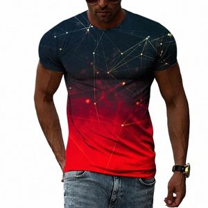 FI herr t-shirt multidimensial grafisk tee för män casual 3d tryck harajuku persalitet rund hals kort ärm topp 91ym#