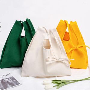 Storage Bags Reusable Grocery Handbag Large Capacity Canvas Bag Folding Shopping With Long Strap Eco-friendly Tote DIY 2024