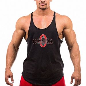 Sommarmän basket gym sport löser Cott Bodybuilding Fitn O-Neck tryckt ärm T-shirt Y5TI#