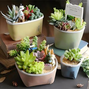 Decorative Flowers 5Pcs Artificial Beautiful Succulent Plants Dewdrops PE Fake Lotus Wedding Home Office Decoration