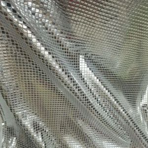 Tkanina srebrne miękkie lustro lustra Tekstura projektanta tkanina Rubik's Cube Cubeat Mesh odblaskowy materiał odzieżowy