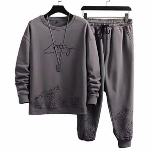 Coréia Mens Cott Define Hoodie Sweatpants 2 Peça Moletom Ternos Mulheres Kawaii Coreano Streetwears Marca de Luxo Treino Outfit K9PP #