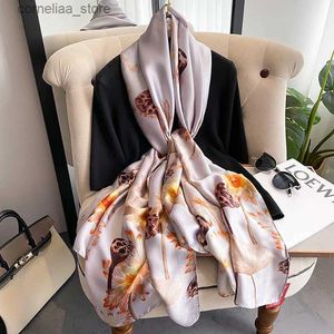 Bandanas Durag Bandanas Durag 2023 New Spring and Summer Musticulation Silk Cilk Womens Long Long Silk Satin Summer Summer Shawl Travel Travel Travel Travel Travel