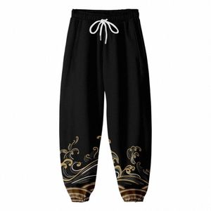 Homens Streetwear Sweatpants Hip Hop Black Print Jogger Pant Homem Casual Elastic Cintura Calças Roupas a5qz #
